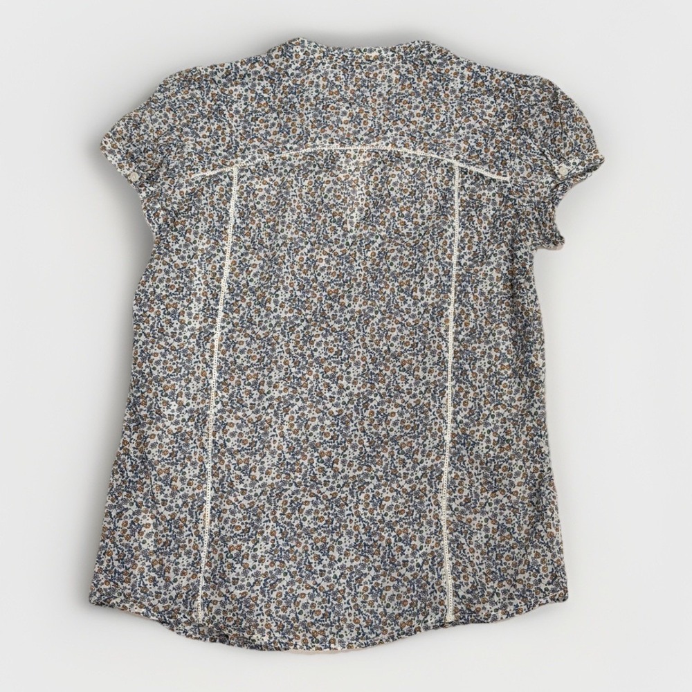 NEW Mango Delicate Floral Cotton Lace Button Up Blouse Chic Cottage Size M - Picture 5 of 7